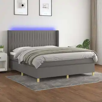 ManoMano Bonnevie - Boxspringbett,Doppelbett mit Matratze & led Dunkelgrau 180x200 cm Stoff vidaXL Angebot