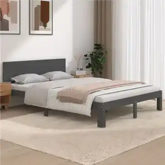 ManoMano Bonnevie - Massivholzbett,Schlafzimmerbett,Doppelbett Grau 135x190 cm vidaXL Angebot