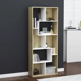 ManoMano Bonnevie - Bücherregal Weiß und Sonoma-Eiche 67x24x161 cm Holzwerkstoff vidaXL888950 Angebot