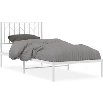 ManoMano Bettgestell mit Kopfteil Metall Weiß 90x190 cm vidaXL840366 Angebot