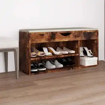 ManoMano Bonnevie - Schuhbank,Sitzbank mit Kissen Räuchereiche 104x30x49 cm Holzwerkstoff vidaXL Angebot