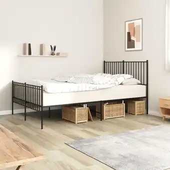 ManoMano Bonnevie - Bettgestell,Schlafzimmerbett mit Kopf- und Fußteil Metall Schwarz 140x200 cm vidaXL Angebot