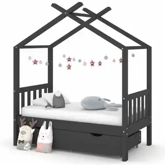 ManoMano Kinderbett,Einzelbette mit Schublade Dunkelgrau Massivholz Kiefer 70x140 cm vidaXL Angebot