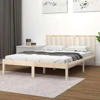 ManoMano Massivholzbett Doppelbett Bett für Schlafzimmer Kiefer 135x190 cm 4FT6 Double DE84742 - Braun Angebot