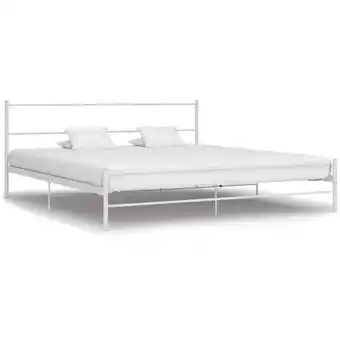 ManoMano Bett - Jugendbett Bettgestell Weiß Metall 200×200 cm BV117762 Bonnevie Angebot