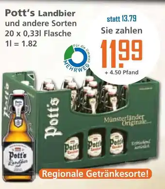 Klaas und Kock Pott's Landbier 20x0,33L Angebot