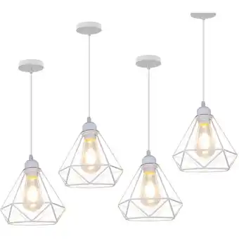 ManoMano Pendelleuchte, 1 Flammig Hängelampe im Industri Stil, Kronleuchter mit Ø20cm Diamant Käfig für Wohnzimmer Schlafzimmer Esszim Angebot