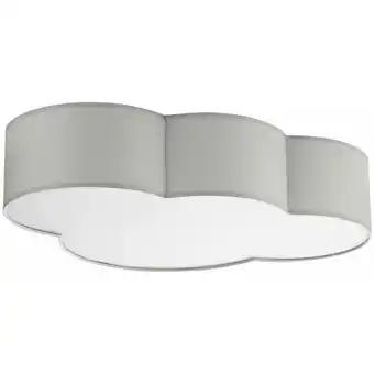 ManoMano Licht-erlebnisse - Kinderlampe Decke Wolke Grau 4x E27 Stoff Magnetschirm 62 cm Deckenleuchte - Grau Angebot