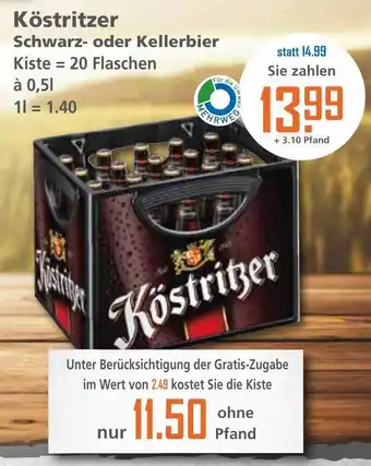 Klaas und Kock Köstritzer Schwarz oder Kellerbier 20x0,5L Angebot