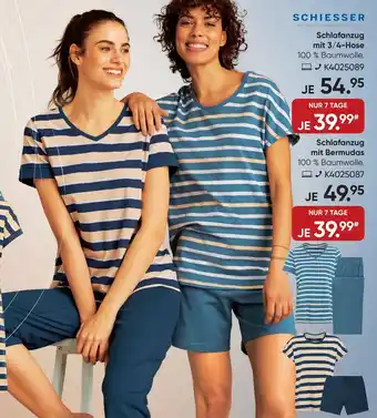 Galeria SCHIESSER Schlafanzug mit 3/4-Hose Angebot