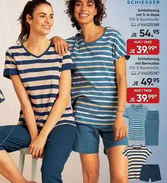 Galeria SCHIESSER Schlafanzug mit Bermudas Angebot