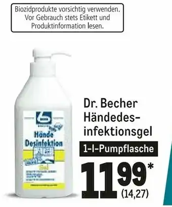 METRO Dr. Becher Händedesinfektionsgel 1L Angebot