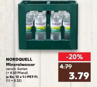 Kaufland NORDQUELL Mineralwasser 12*1L Angebot