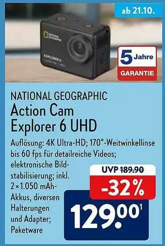 Aldi Nord National Geographic Action Cam Explorer 6 Uhd Angebot