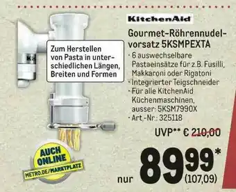 METRO Kitchenaid Gourmet-röhrennudelvorsatz 5KSMPEXTA Angebot