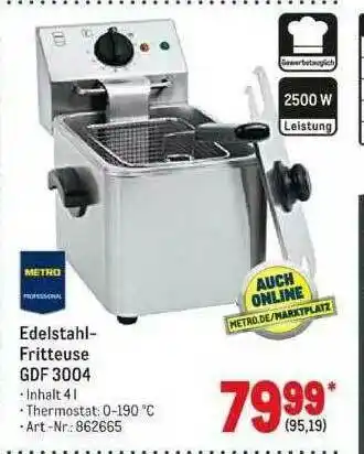 METRO Edelstahl Fritteuse GDF 3004 Angebot