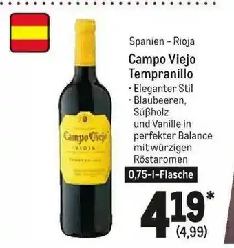 METRO Campo Viejo Tempranillo Angebot