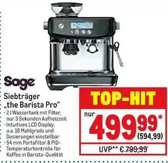 METRO Sage Siebträger „the Barista Pro” Angebot