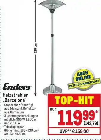 METRO Enders Heizstrahler „barcelona” Angebot