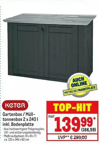 METRO Keter Gartenbox-mülltonnenbox 2 X 240 L Inkl. Bodenplatte Angebot