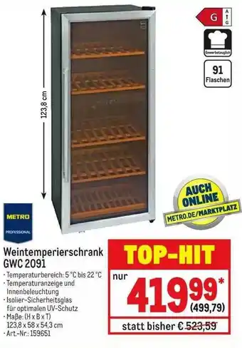 METRO Weintemperierschrank GWC 2091 Angebot