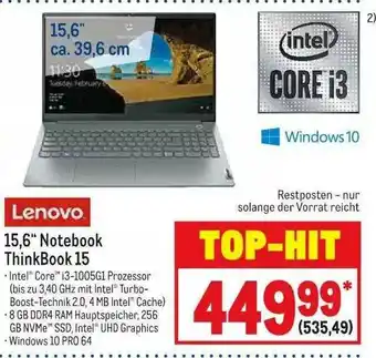 METRO Lenovo 15,6” Notebook Thinkbook 15 Angebot