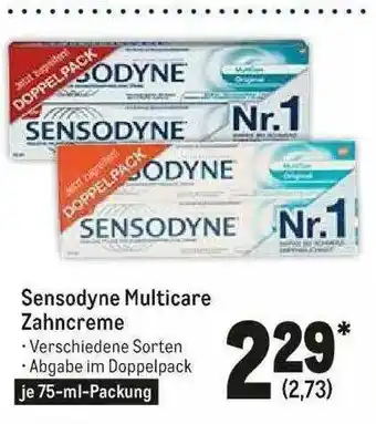 METRO Sensodyne Multicare Zahncreme Angebot