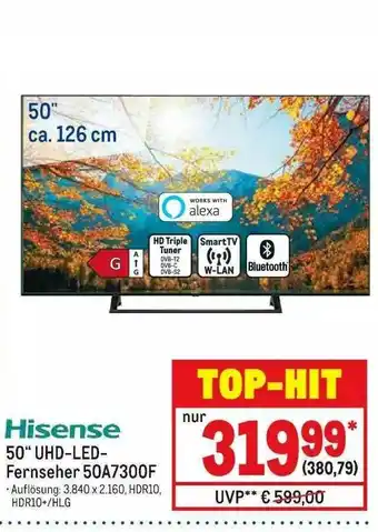 METRO Hisense 50” Uhd Led Fernseher 50A7300F Angebot