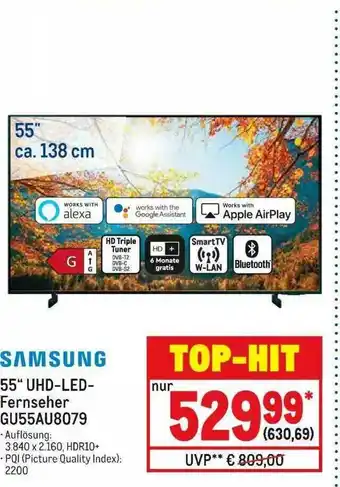 METRO Samsung 55”uhd Led Fernseher GU55AU8079 Angebot