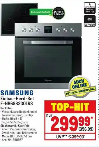 METRO Samsung Einbau-herd-set F-nb69r2301rs Angebot