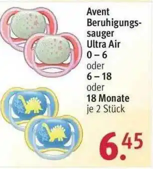 Rossmann Avent Beruhigungssauger Ultra Air 0-6 Oder 6-18 Oder 18 Monate Angebot