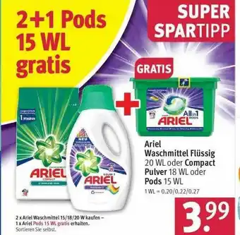 Rossmann Ariel Waschmittel Flüssig Oder Compact Pulver Oder Pods Angebot