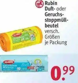 Rossmann Rubin Duft- Oder Geruchsstoppmüllbeutel Angebot