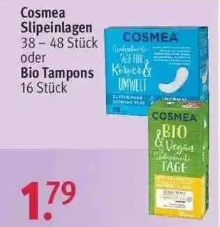 Rossmann Cosmea Slipeinlagen Oder Bio Tampons Angebot