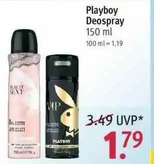 Rossmann Playboy Deospray Angebot