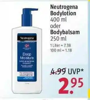 Rossmann Neutrogena Bodylotion Oder Bodybalsam Angebot