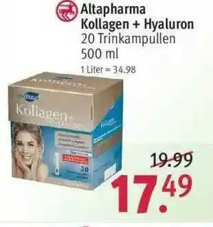 Rossmann Altapharma Kollagen + Hyaluron Angebot