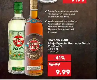 Kaufland Havana Club Añejo Especial Rum Oder Verde Angebot