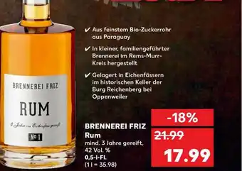 Kaufland Brennerei Friz Rum Angebot