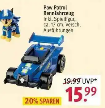 Rossmann Paw Patrol Rennfahrzeug Angebot