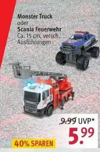 Rossmann Monster Truck Oder Scania Feuerwehr Angebot