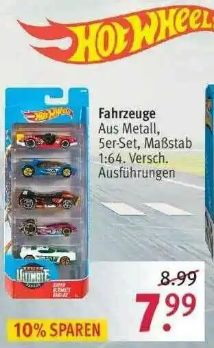 Rossmann Hot Wheels Fahrzeuge Angebot