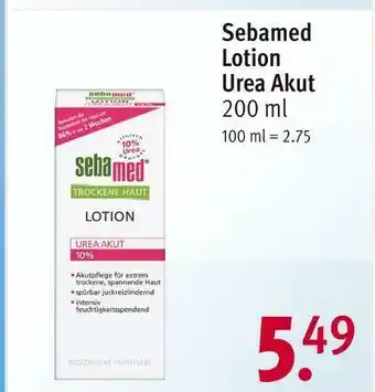 Rossmann Sebamed lotion urea akut Angebot