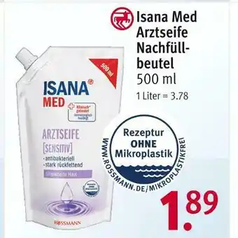 Rossmann Isana med arztseife nachfüllbeutel Angebot