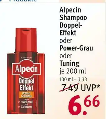 Rossmann Alpecin shampoo doppel-effekt oder power-grau oder tuning Angebot