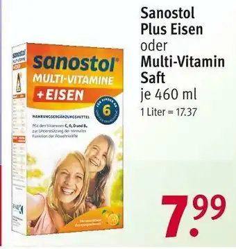 Rossmann Sanostol plus eisen oder multi-vitamin Angebot