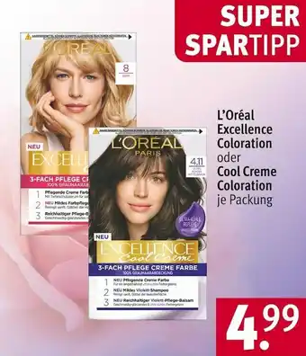 Rossmann L’oréal excellence coloration oder cool creme coloration Angebot