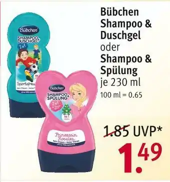 Rossmann Bübchen shampoo & duschgel oder spülung Angebot