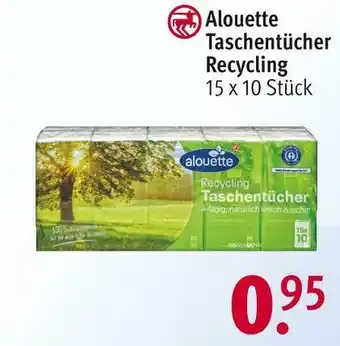 Rossmann Alouette taschentücher recycling Angebot