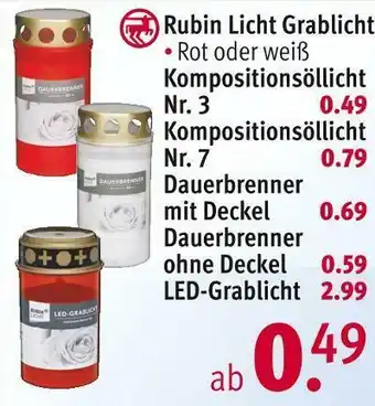 Rossmann Rubin licht grablicht Angebot